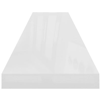 Kelluvat seinähyllyt 4 kpl kork.kiilto valk 120x23,5x3,8 cm MDF