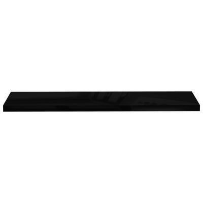 Kelluvat seinähyllyt 2kpl korkeakiilto musta 120x23,5x3,8cm MDF