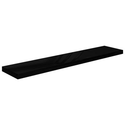 Kelluvat seinähyllyt 4kpl korkeakiilto musta 120x23,5x3,8cm MDF