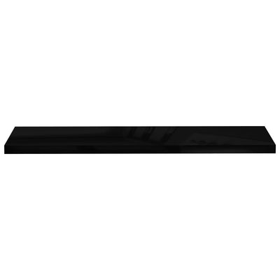 Kelluvat seinähyllyt 4kpl korkeakiilto musta 120x23,5x3,8cm MDF