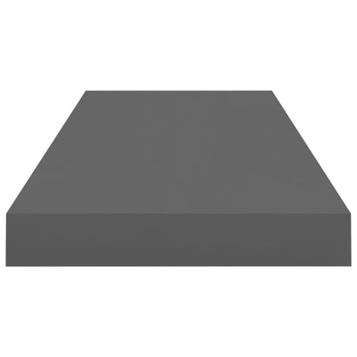 Kelluva seinähylly korkeakiilto harmaa 60x23,5x3,8 cm MDF