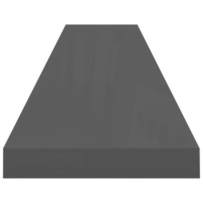 Kelluvat seinähyllyt 4kpl kork.kiilto harmaa 120x23,5x3,8cm MDF