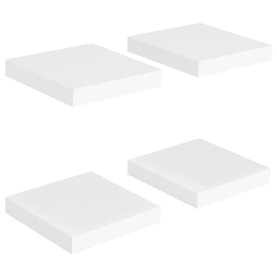 Kelluvat seinähyllyt 4 kpl valkoinen 23x23,5x3,8 cm MDF