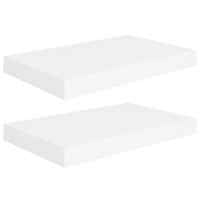 Kelluvat seinähyllyt 2 kpl valkoinen 40x23x3,8 cm MDF