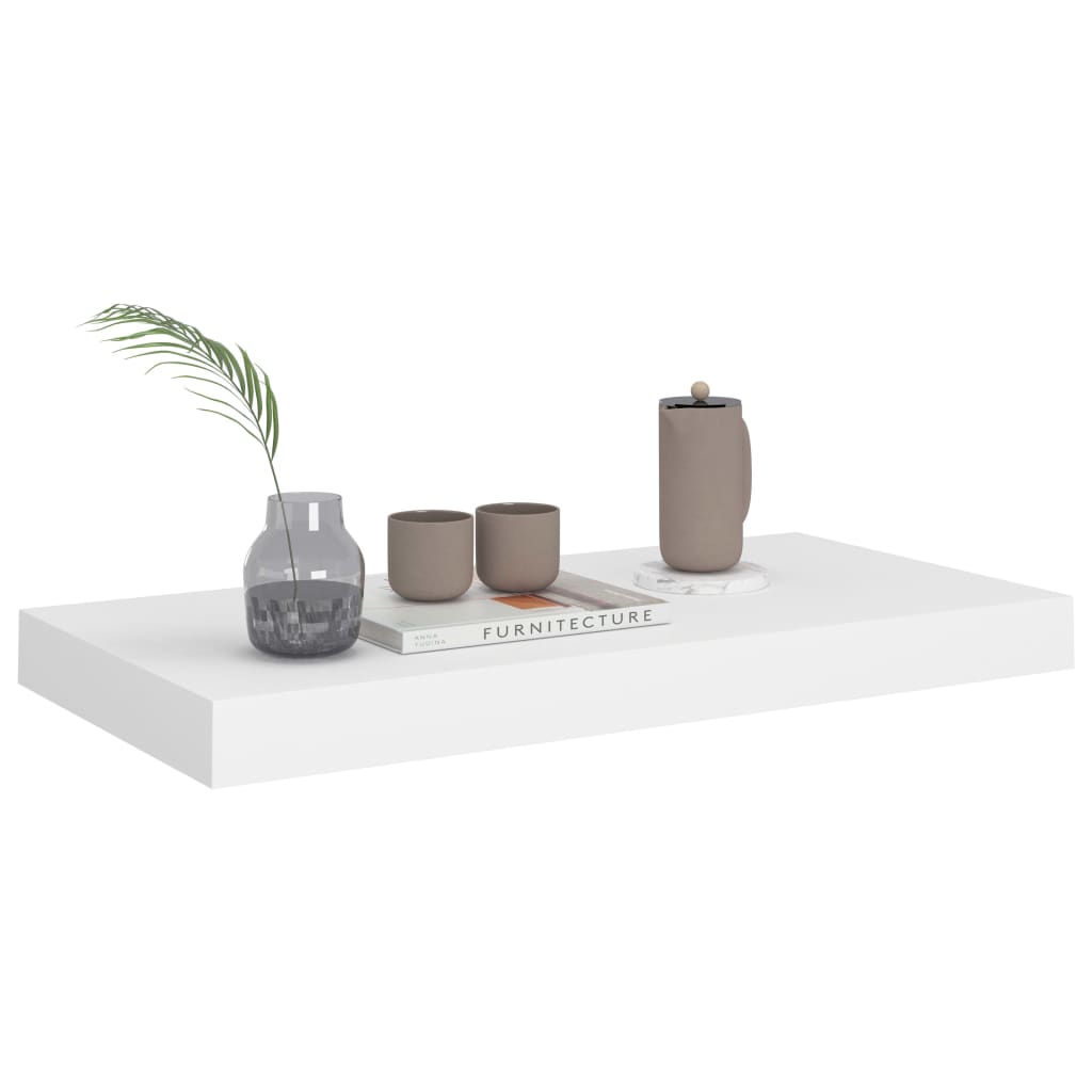Valkoinen kelluvat seinähyllyt Chan 50x23x3,8cm (2 kpl mdf)