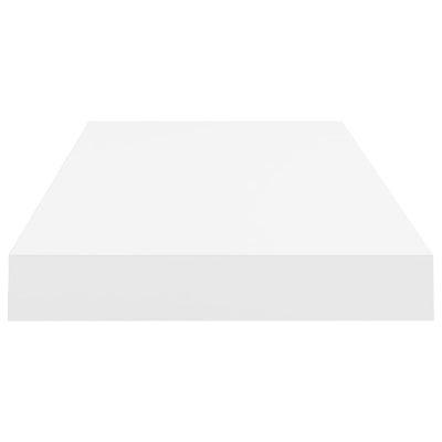 Kelluvat seinähyllyt 2 kpl valkoinen 60x23,5x3,8 cm MDF