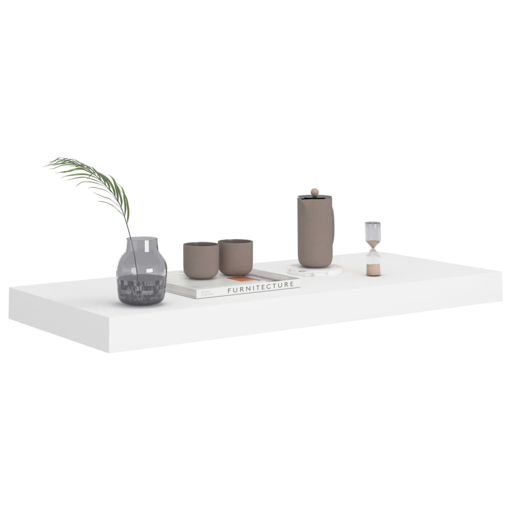 Valkoinen kelluvat seinähyllyt Chan 60x23,5x3,8cm (2 kpl mdf)
