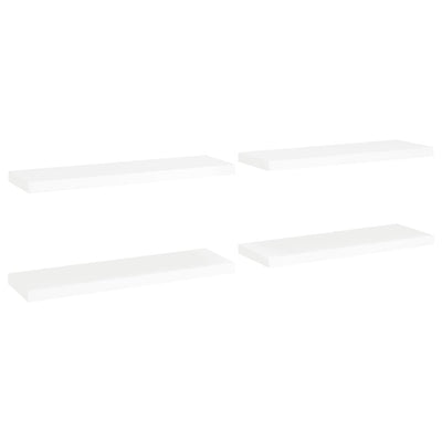 Kelluvat seinähyllyt 4 kpl valkoinen 80x23,5x3,8cm MDF