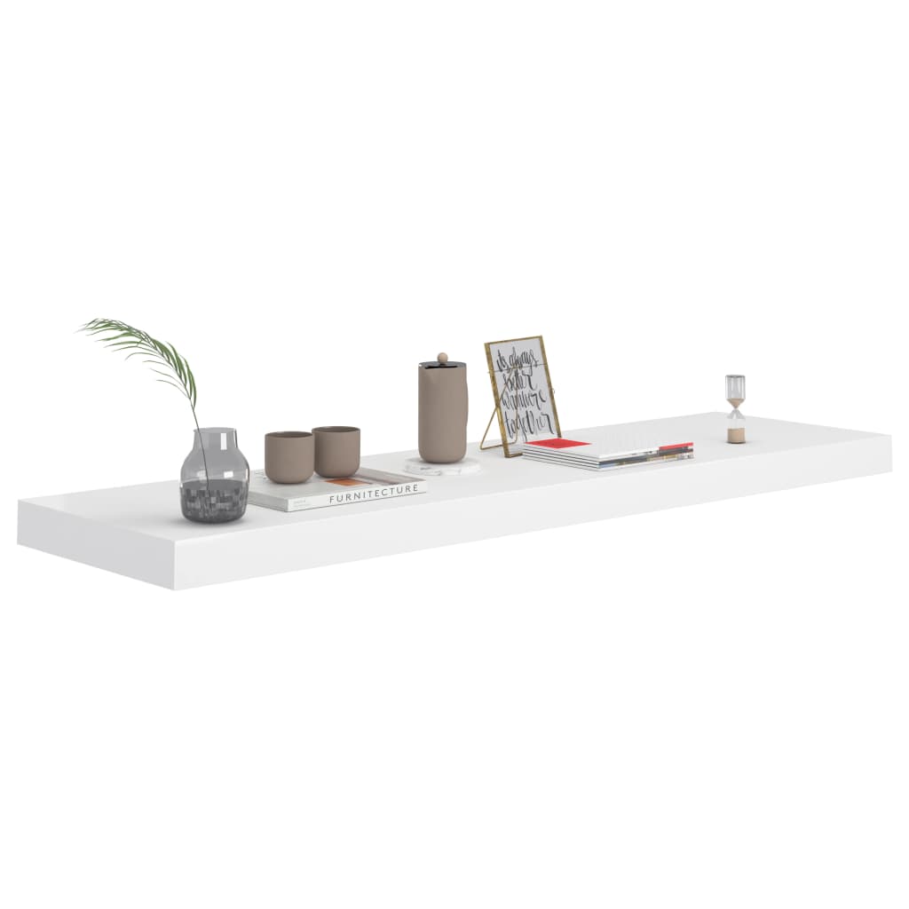Valkoinen kelluvat seinähyllyt Chan 90x23,5x3,8cm (2kpl mdf)