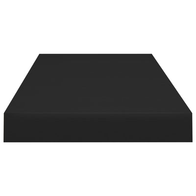 Kelluvat seinähyllyt 2 kpl musta 60x23,5x3,8 cm MDF
