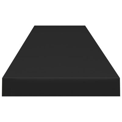 Kelluva seinähylly musta 120x23,5x3,8 cm MDF