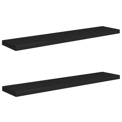 Kelluvat seinähyllyt 2 kpl musta 120x23,5x3,8 cm MDF