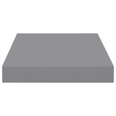 Kelluvat seinähyllyt 2 kpl harmaa 23x23,5x3,8 cm MDF