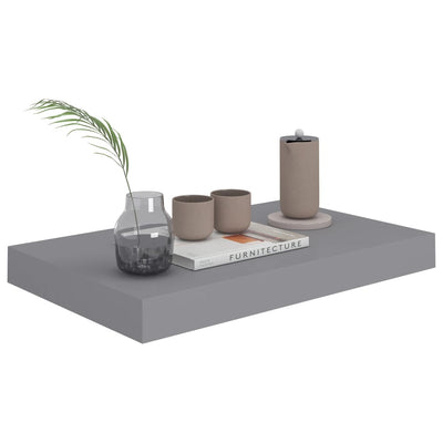Kelluvat seinähyllyt 4 kpl harmaa 40x23x3,8 cm MDF