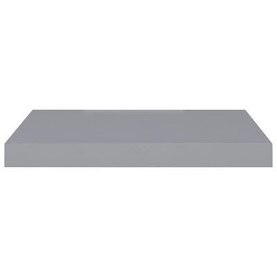 Kelluvat seinähyllyt 2 kpl harmaa 50x23x3,8 cm MDF