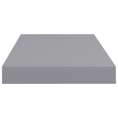 Kelluvat seinähyllyt 2 kpl harmaa 50x23x3,8 cm MDF