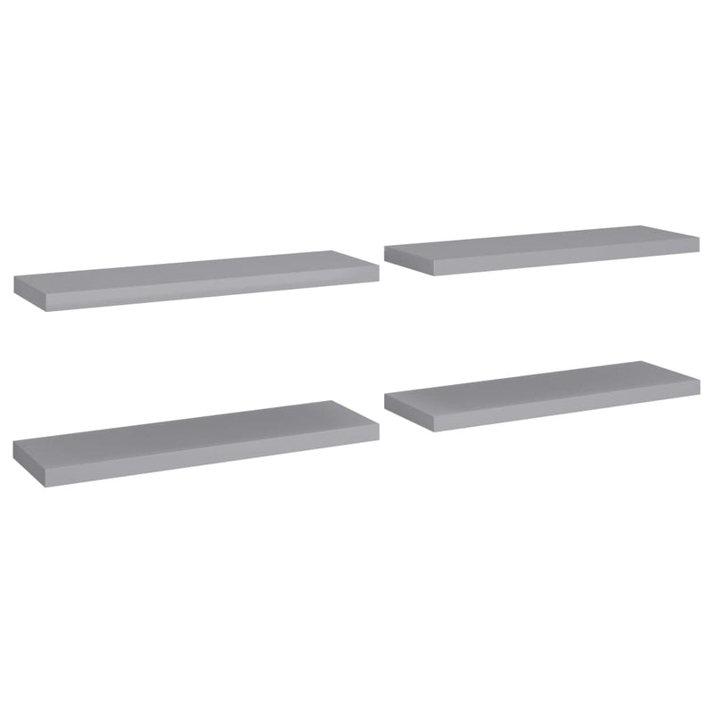 Harmaa kelluvat seinähyllyt Chan 80x23,5x3,8cm (4 kpl mdf)