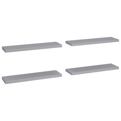Kelluvat seinähyllyt 4 kpl harmaa 90x23,5x3,8cm MDF