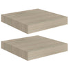 Kelluvat seinähyllyt 2 kpl tammen värinen 23x23,5x3,8 cm MDF