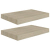 Kelluvat seinähyllyt 2 kpl tammi 40x23x3,8 cm MDF