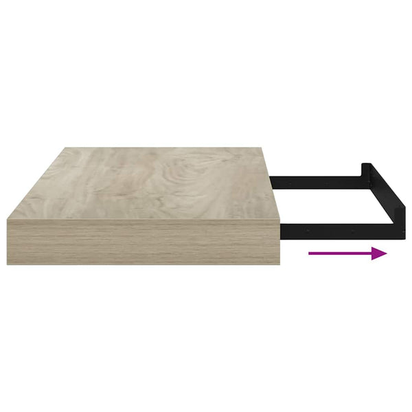 Kelluvat seinähyllyt 2 kpl tammi 40x23,5x3,8 cm MDF