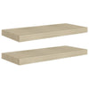 Kelluvat seinähyllyt 2 kpl tammi 60x23,5x3,8 cm MDF