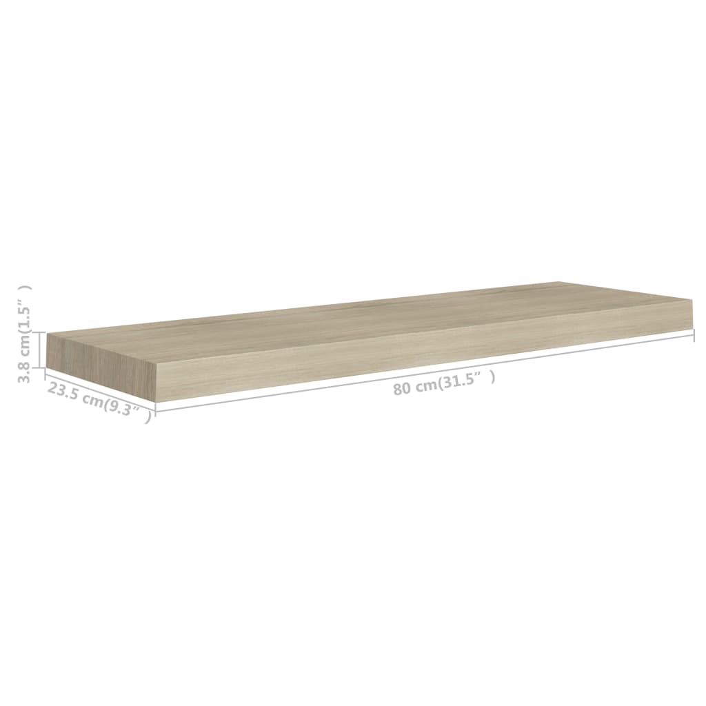 Tammi kelluvat seinähyllyt Chan 80x23,5x3,8cm (2 kpl mdf)