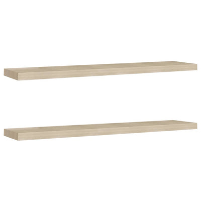 Kelluvat seinähyllyt 2 kpl tammi 120x23,5x3,8 cm MDF