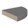 Kelluvat kulmahyllyt 4 kpl korkeakiilto harmaa 25x25x3,8 cm MDF