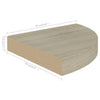 Kelluvat kulmahyllyt 2 kpl tammi 25x25x3,8 cm MDF