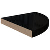 Kelluvat kulmahyllyt 2 kpl korkeakiilto musta 35x35x3,8 cm MDF