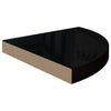 Kelluvat kulmahyllyt 4 kpl korkeakiilto musta 35x35x3,8 cm MDF