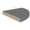 Kelluvat kulmahyllyt 4 kpl korkeakiilto harmaa 35x35x3,8 cm MDF