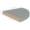 Kelluvat kulmahyllyt 4 kpl harmaa 35x35x3,8 cm MDF