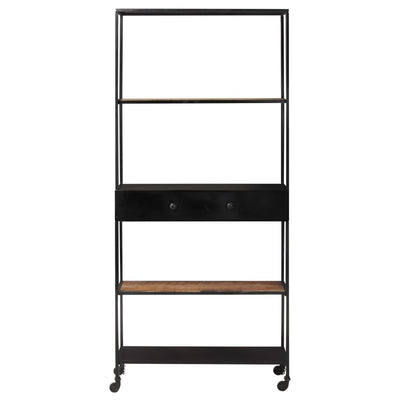 Kirjahylly 80x35x180 cm karkea mangopuu ja rauta