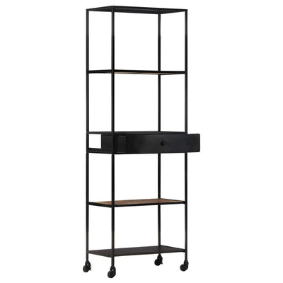 Kirjahylly 60x35x180 cm karkea mangopuu ja rauta