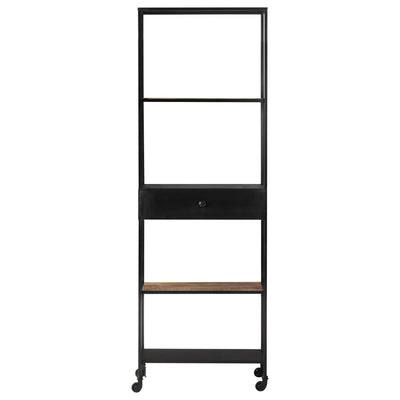 Kirjahylly 60x35x180 cm karkea mangopuu ja rauta