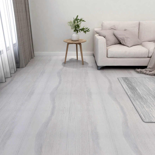 Lattialankut Valkoinen ja vaaleanharmaa 5,11 m² 55 kpl