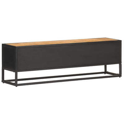 TV-taso kaiverretulla ovella 130x30x40 cm karkea mangopuu