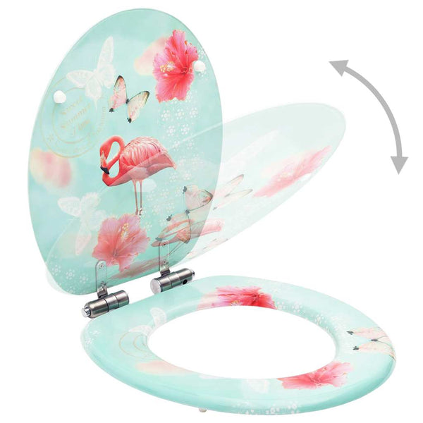 WC-istuimet soft close -kansilla 2 kpl MDF flamingokuosi