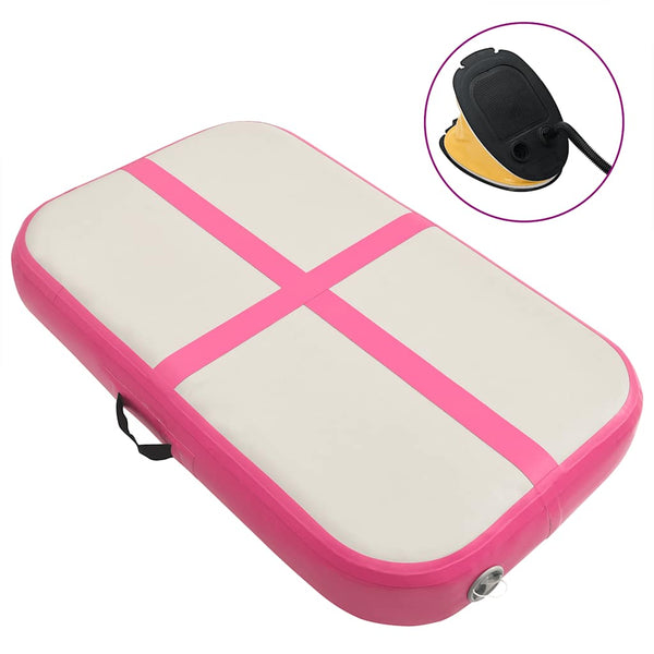 Täytettävä voimistelumatto pumpulla 60x100x10 cm PVC pinkki