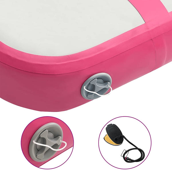 Täytettävä voimistelumatto pumpulla 60x100x10 cm PVC pinkki