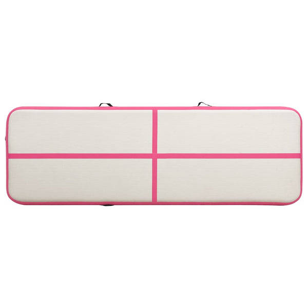 Täytettävä voimistelumatto pumpulla 300x100x15 cm PVC pinkki