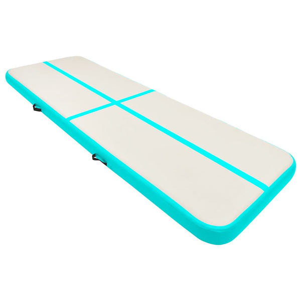 Täytettävä voimistelumatto pumpulla 300x100x15 cm PVC vihreä