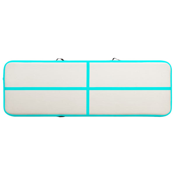 Täytettävä voimistelumatto pumpulla 300x100x15 cm PVC vihreä