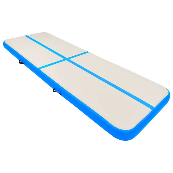 Täytettävä voimistelumatto pumpulla 400x100x15 cm PVC sininen