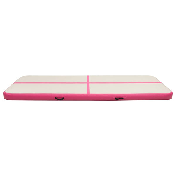 Täytettävä voimistelumatto pumpulla 500x100x15 cm PVC pinkki