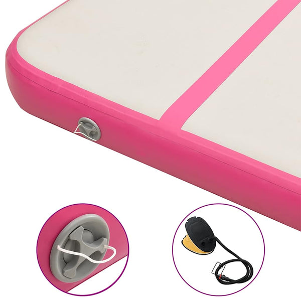 Täytettävä voimistelumatto pumpulla 500x100x15 cm PVC pinkki