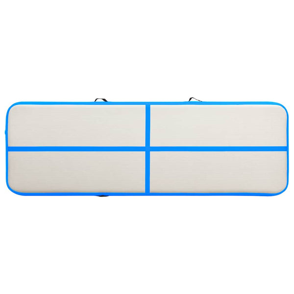 Täytettävä voimistelumatto pumpulla 500x100x15 cm PVC sininen