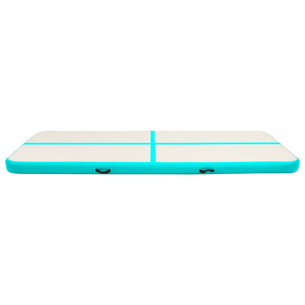 Täytettävä voimistelumatto pumpulla 500x100x15 cm PVC vihreä